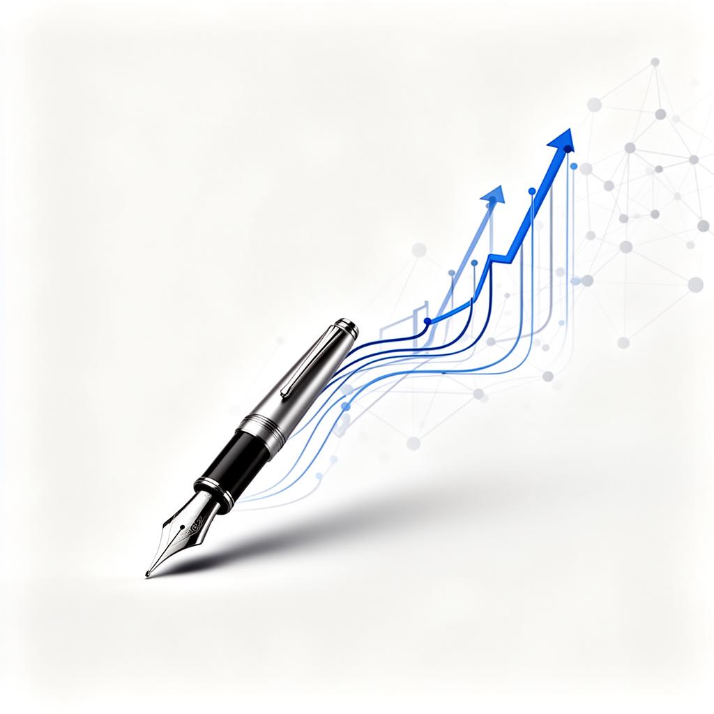 Illustration plume et croissance LinkedIn